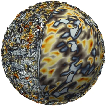 3D simulation of a newborn neutron star with a tangled magnetic field